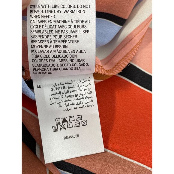 Bar III Blouse Sleeveless V Neck Inverted Pleat Multicolor Lightweight Polyester - Picture 7 of 8